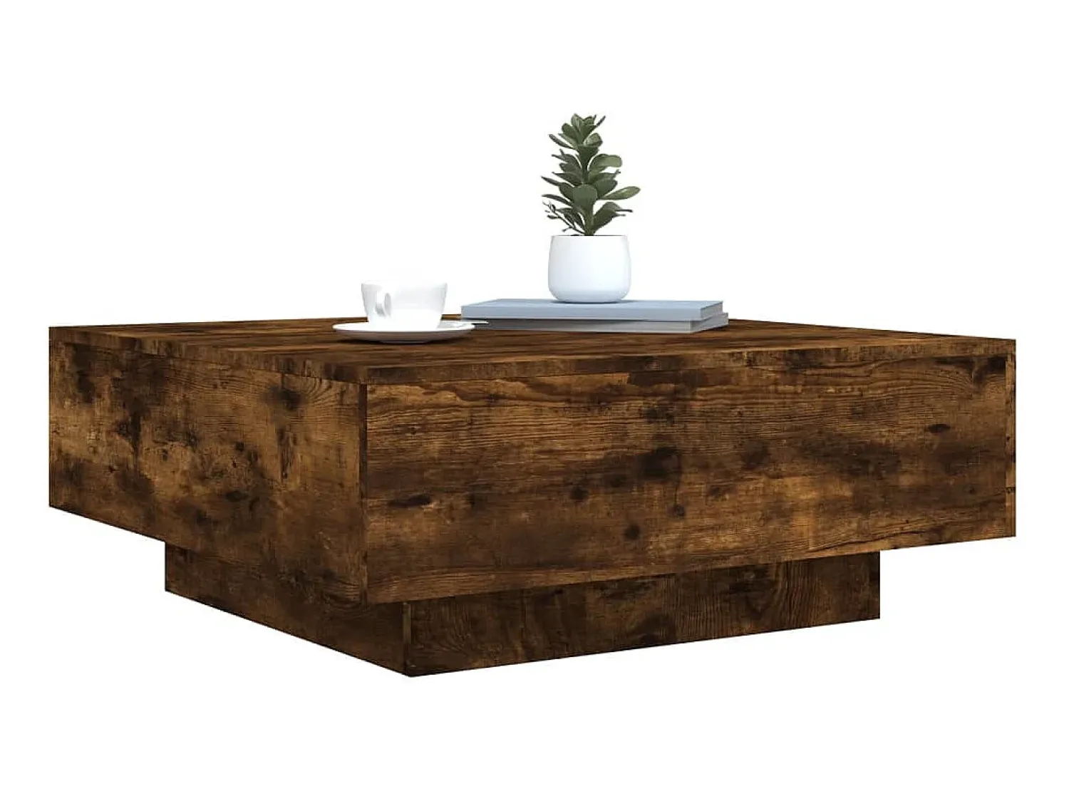 Mesa De Centro* Mesa de centro 80x80x31 cm contraplacado carvalho fumado PT539465 Castanho