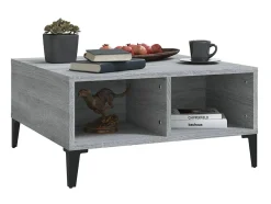 Mesa de centro 60x60x30 cm contraplacado cor sonoma PT574336^ Mesa De Centro