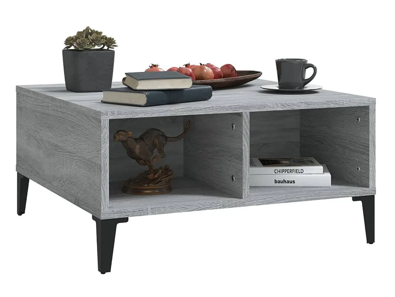Mesa de centro 60x60x30 cm contraplacado cor sonoma PT574336^ Mesa De Centro