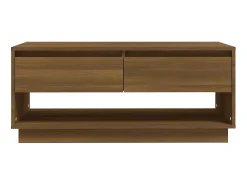 Mesa De Centro| Mesa de centro 102,5x55x44 cm contraplacado carvalho PT561734 Castanho