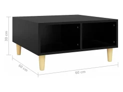Clearance vidaxl Mesa de centro 60x60x30 cm contraplacado Preto