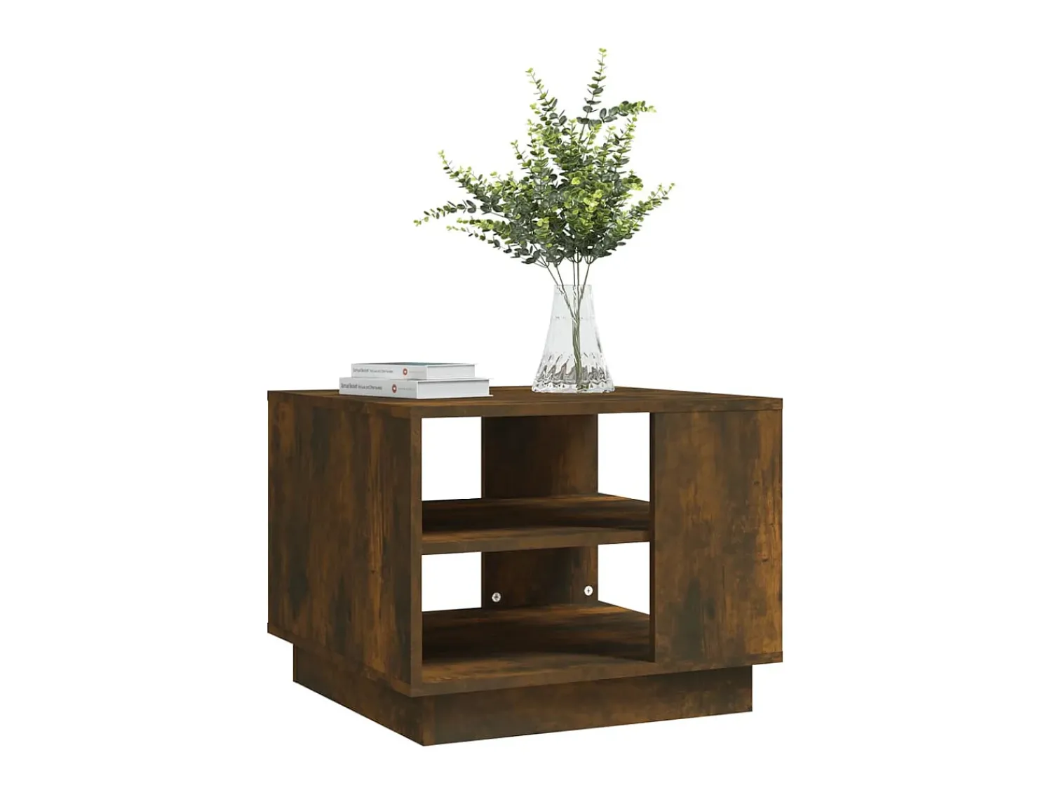 Mesa de centro 55x55x43 cm contraplacado cor carvalho fumado PT327575 Castanho