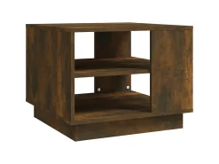 Mesa de centro 55x55x43 cm contraplacado cor carvalho fumado PT327575 Castanho