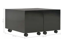 Discount vidaxl Mesa de centro 60x60x35 cm contraplacado brilhante Preto