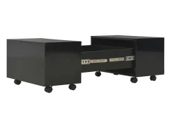 Discount vidaxl Mesa de centro 60x60x35 cm contraplacado brilhante Preto