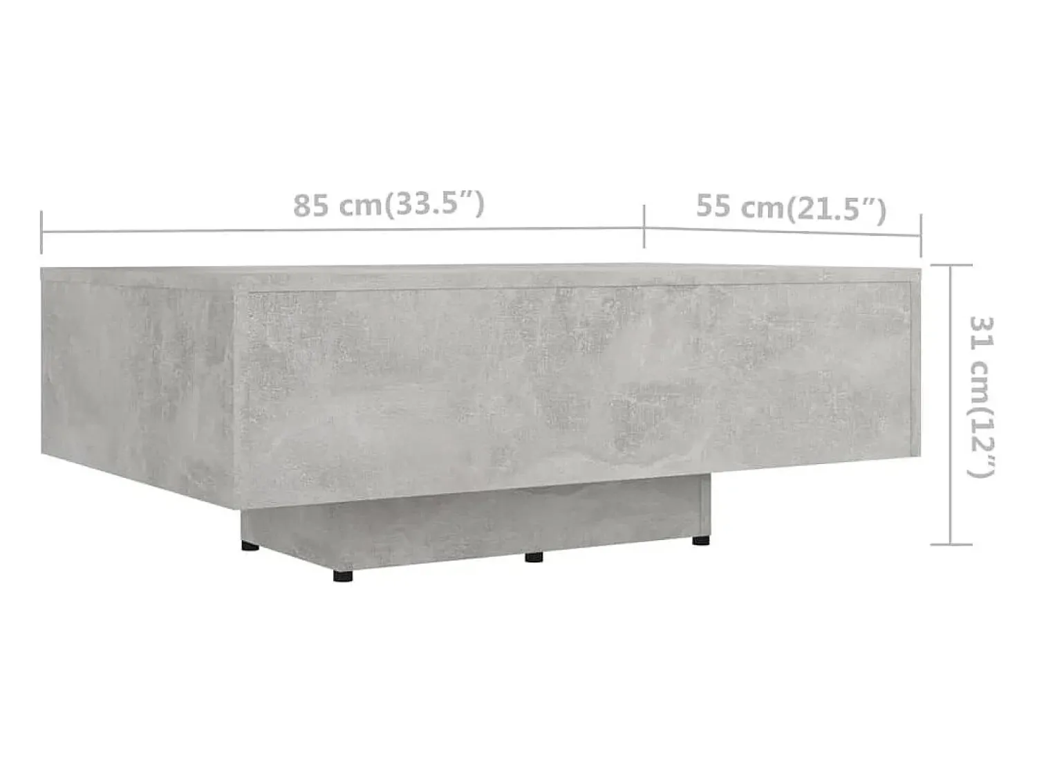 vidaxl Mesa de centro 85x55x31 cm contraplacado cimento^ Mesa De Centro