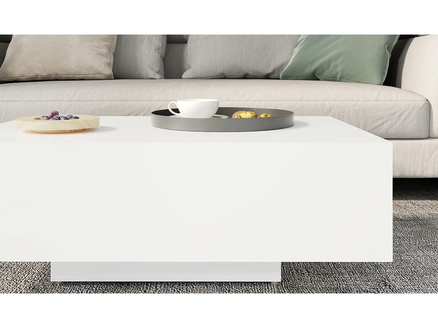 Mesa De Centro*vidaxl Mesa de centro 85x55x31 cm contraplacado Branco