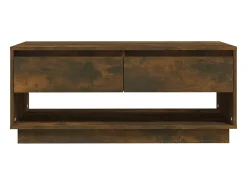 Mesa de centro 102,5x55x44 cm contraplacado cor carvalho fumado PT324472^ Mesa De Centro