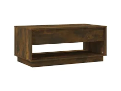 Mesa de centro 102,5x55x44 cm contraplacado cor carvalho fumado PT324472^ Mesa De Centro