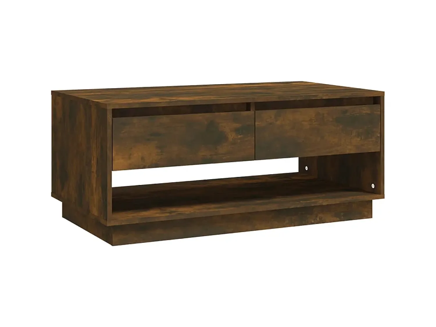 Mesa de centro 102,5x55x44 cm contraplacado cor carvalho fumado PT324472^ Mesa De Centro