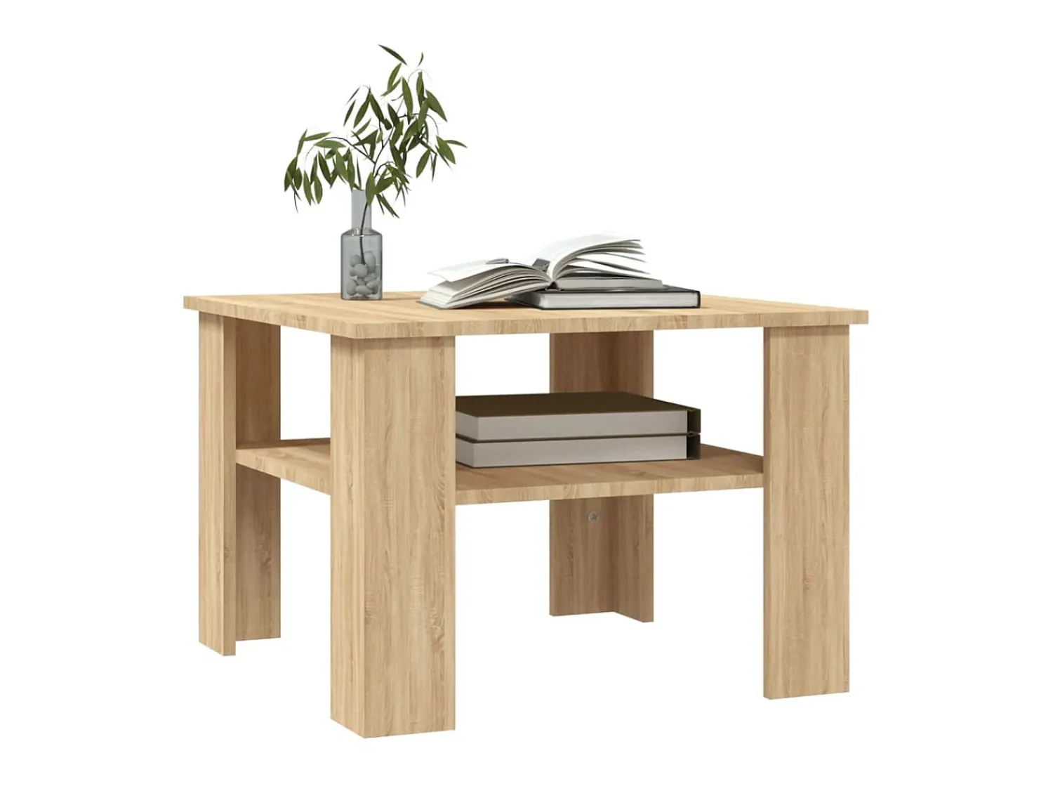 Mesa De Centro* Mesa de centro 60x60x42 cm contraplacado cor carvalho sonoma PT523568 Castanho