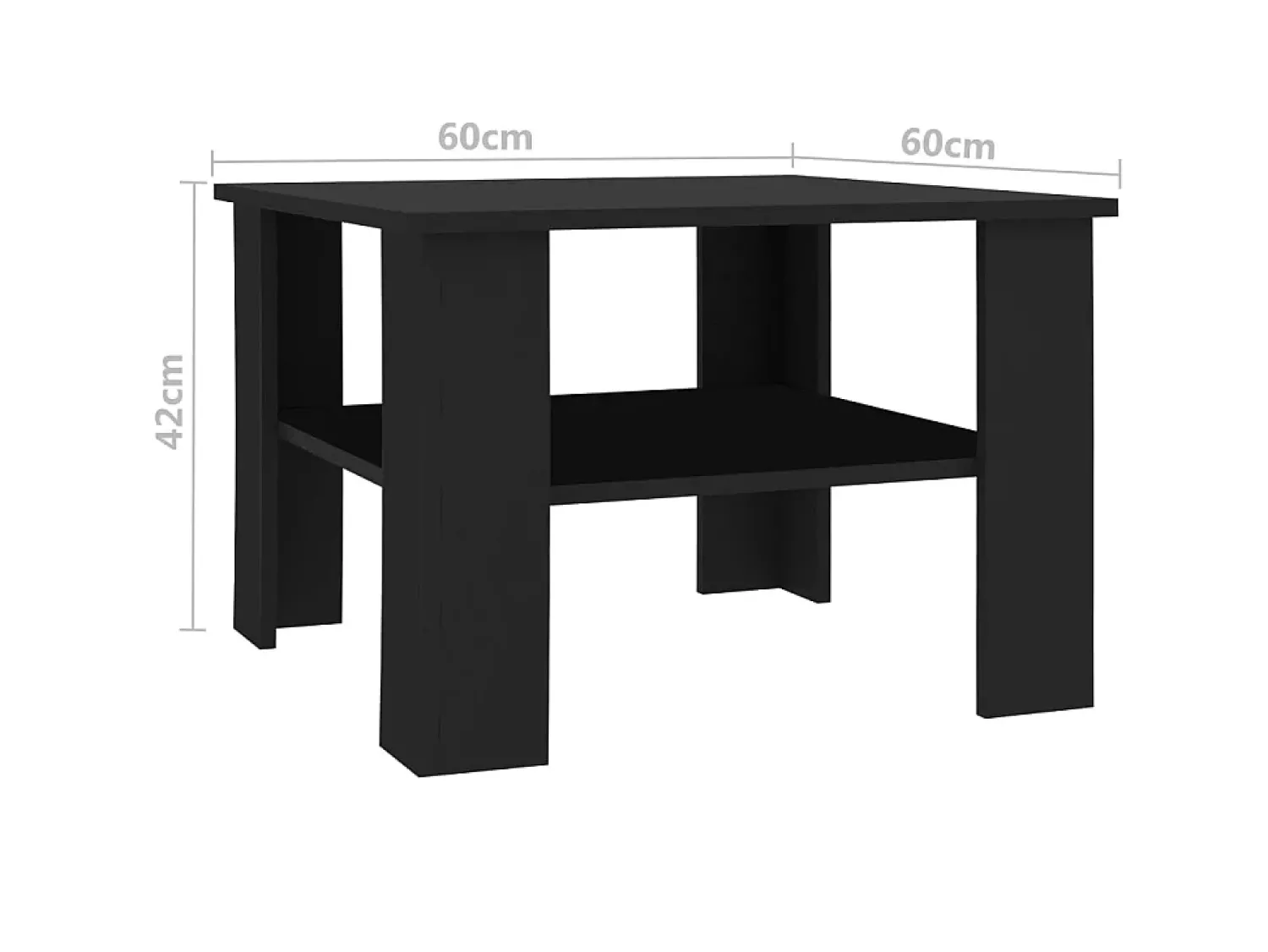 Mesa de centro 60x60x42 cm contraplacado PT605685^ Mesa De Centro