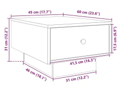 Mesa De Centro*vidaxl Mesa de centro 60x45x31 cm contraplacado carvalho sonoma Natural claro