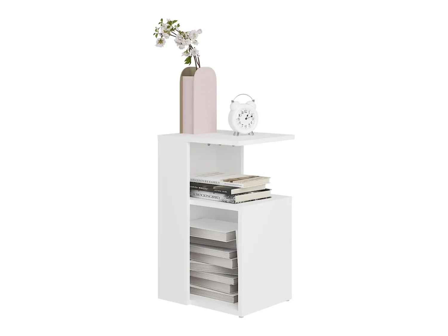 Mesa De Centro| Mesa de centro 36x30x56 cm contraplacado PT340711 Branco