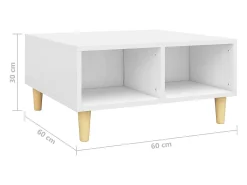 Mesa De Centro|vidaxl Mesa de centro 60x60x30 cm contraplacado Branco