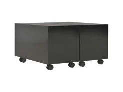 Clearance Mesa de centro 60x60x35 cm contraplacado brilhante PT772466 Preto