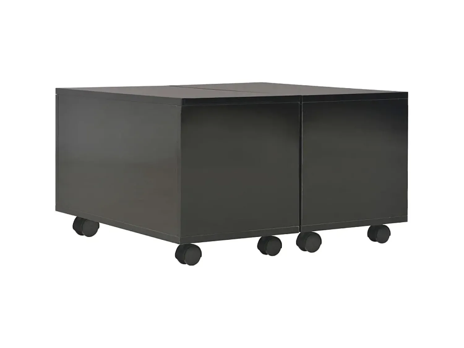 Clearance Mesa de centro 60x60x35 cm contraplacado brilhante PT772466 Preto