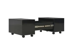 Clearance Mesa de centro 60x60x35 cm contraplacado brilhante PT772466 Preto