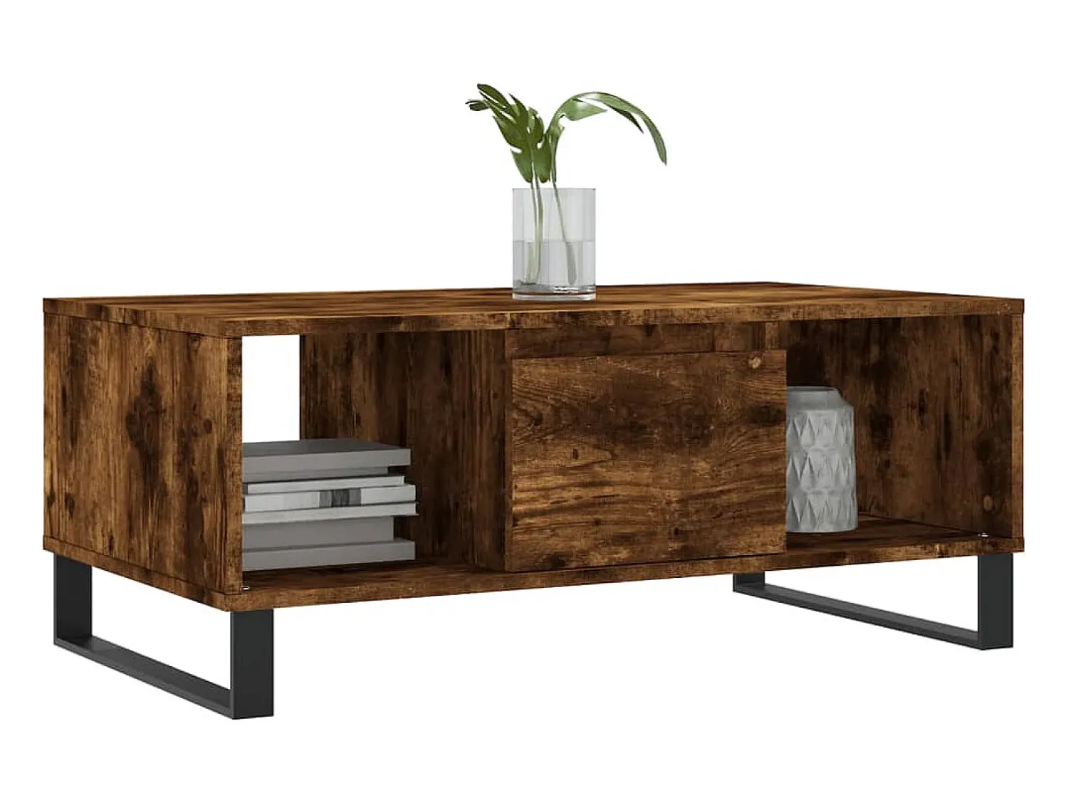 Mesa De Centro* Mesa de centro 90x50x36,5 cm derivados madeira carvalho fumado PT813986 Castanho