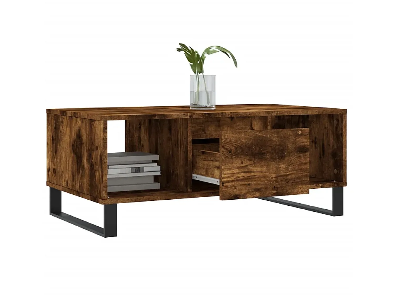 Mesa De Centro* Mesa de centro 90x50x36,5 cm derivados madeira carvalho fumado PT813986 Castanho