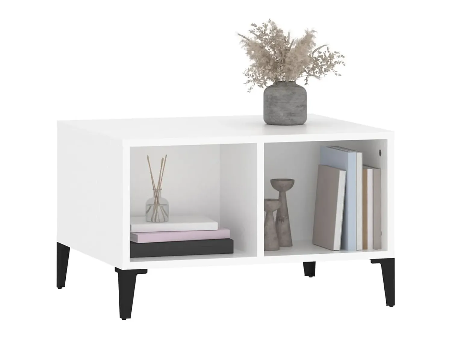 Mesa De Centro|vidaxl Mesa de centro 60x50x36,5 cm derivados de madeira Branco