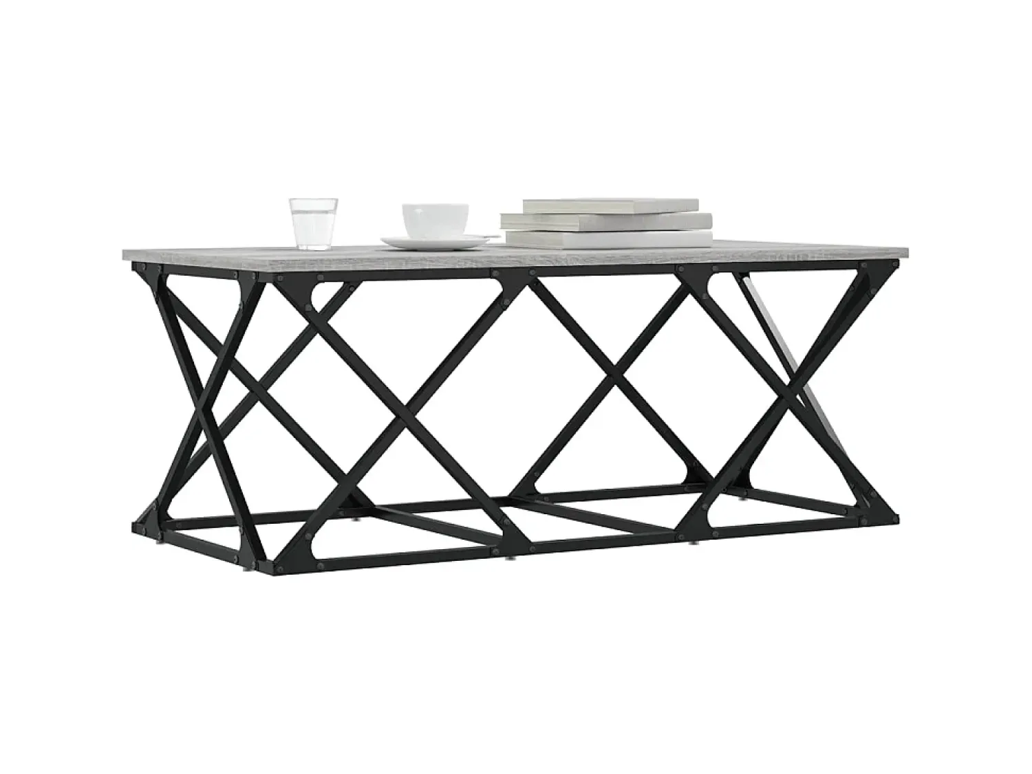 Mesa De Centro| Mesa de centro 100x49x40 cm derivados de madeira cinza sonoma PT786156 Cinzento