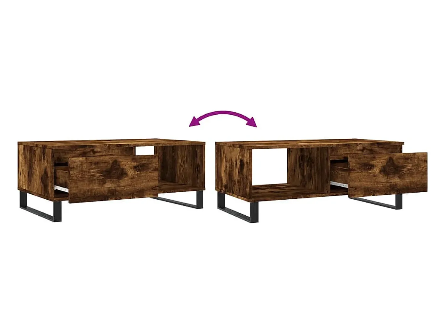 Mesa De Centro*vidaxl Mesa de centro 90x50x36,5 cm derivados madeira carvalho fumado Natural claro