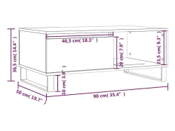 Mesa De Centro*vidaxl Mesa de centro 90x50x36,5 cm derivados madeira carvalho fumado Natural claro