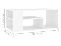 vidaxl Mesa de centro 100x50x40 cm derivados de madeira^ Mesa De Centro