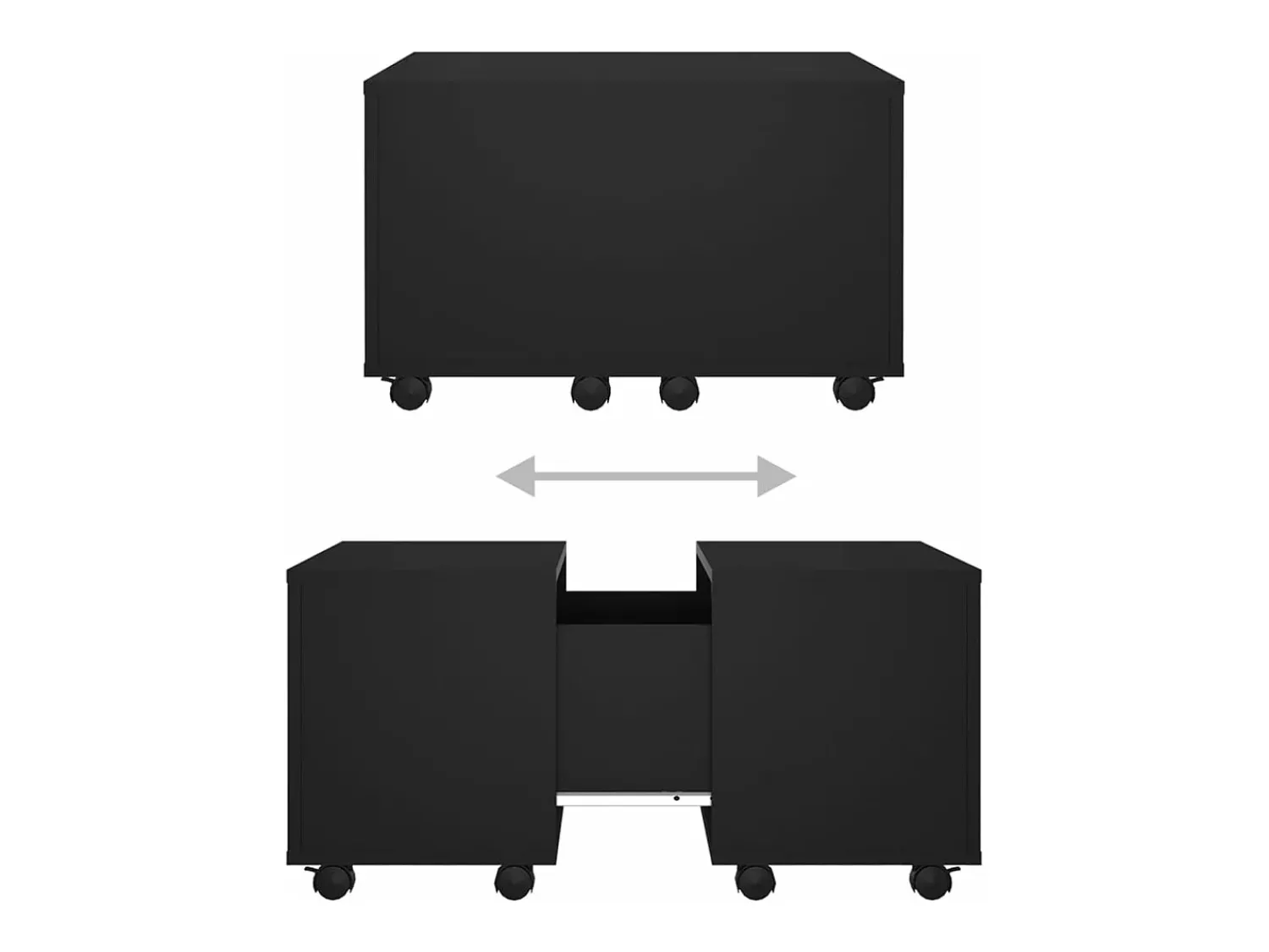 Mesa De Centro|vidaxl Mesa de centro 60x60x38 cm derivados de madeira Preto