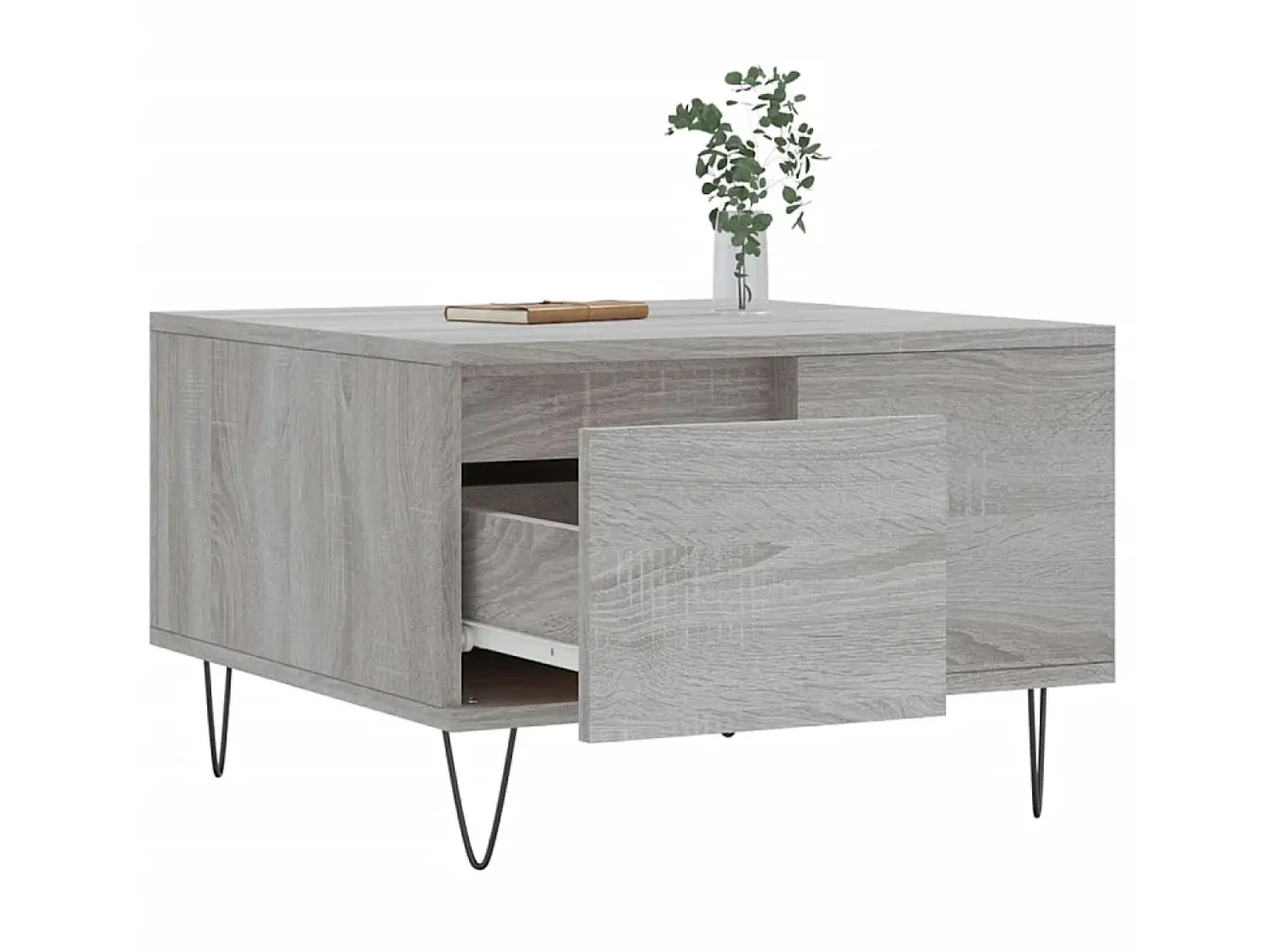 Mesa de centro 55x55x36,5 cm derivados de madeira cinza sonoma PT463518^ Mesa De Centro
