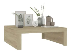 Mesa De Centro|vidaxl Mesa de centro 100x100x35 cm derivados madeira carvalho sonoma Natural claro