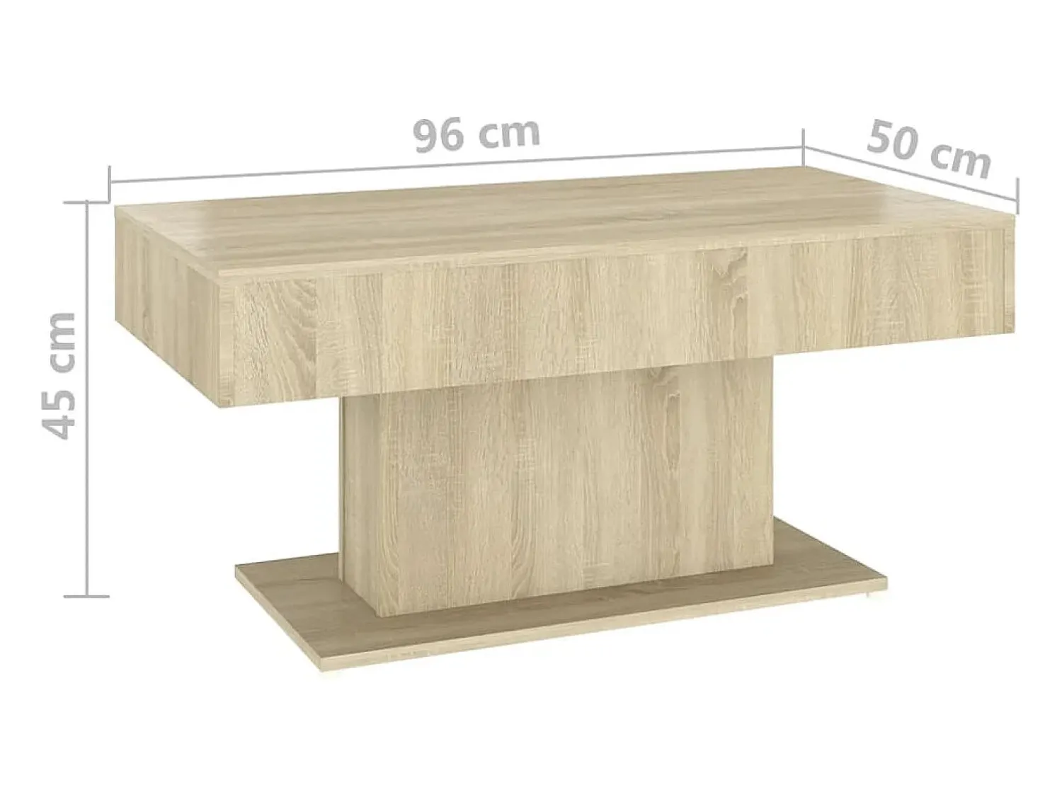Online vidaxl Mesa de centro 96x50x45 cm derivados de madeira carvalho sonoma Natural claro
