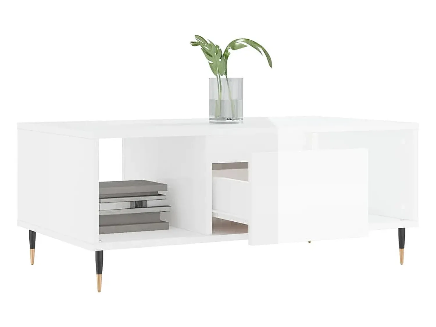 Mesa de centro 90x50x36,5 cm derivados madeira brilhante PT529203^ Mesa De Centro