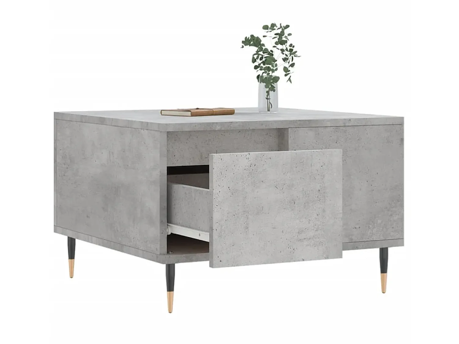 Mesa De Centro| Mesa de centro 55x55x36,5 cm derivados madeira cimento PT628650 Cinzento