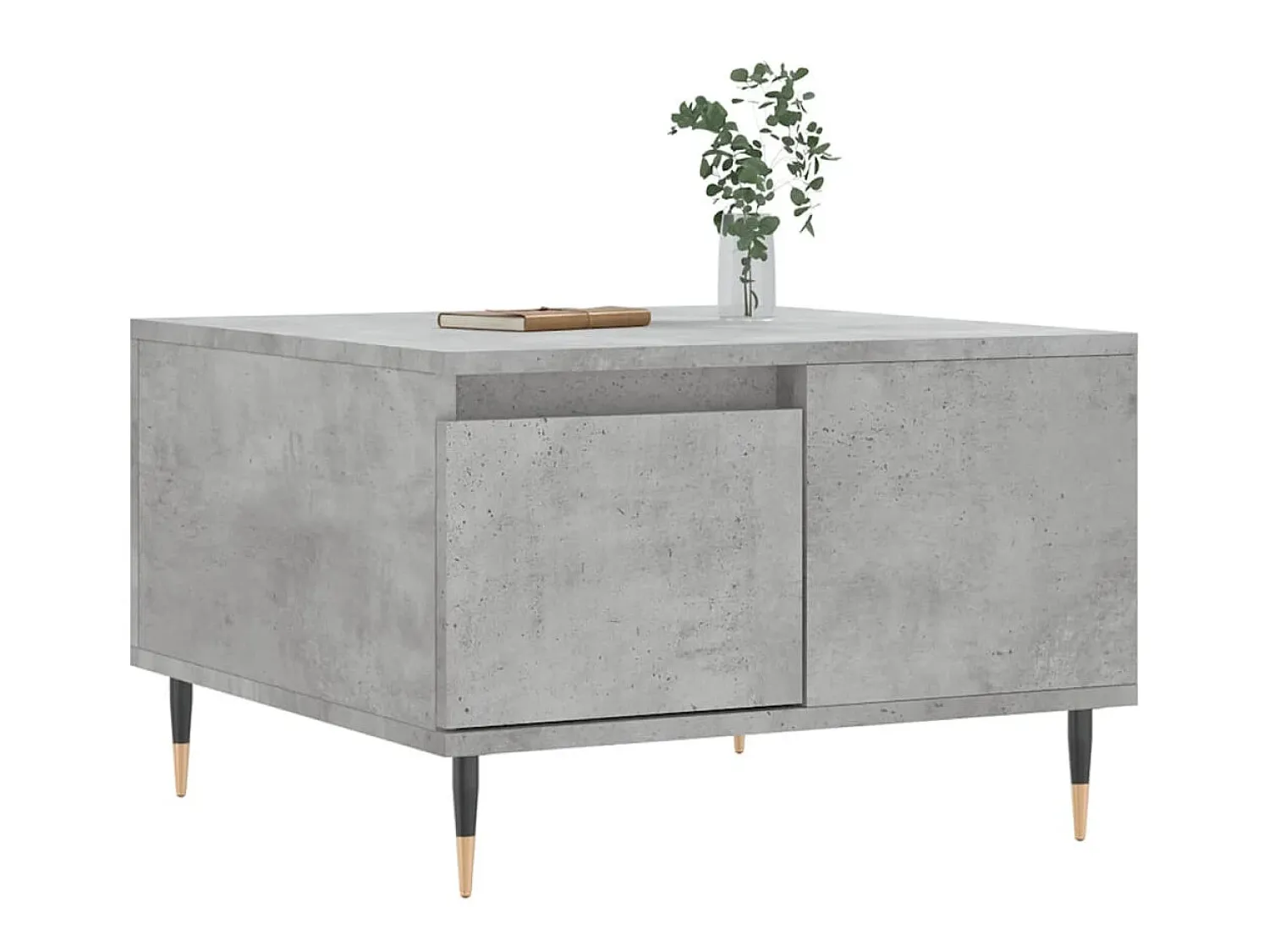 Mesa De Centro| Mesa de centro 55x55x36,5 cm derivados madeira cimento PT628650 Cinzento