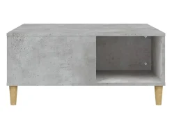 Mesa De Centro| Mesa de centro 80x80x36,5 cm derivados madeira cimento PT199606 Cinzento