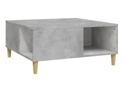 Mesa De Centro| Mesa de centro 80x80x36,5 cm derivados madeira cimento PT199606 Cinzento