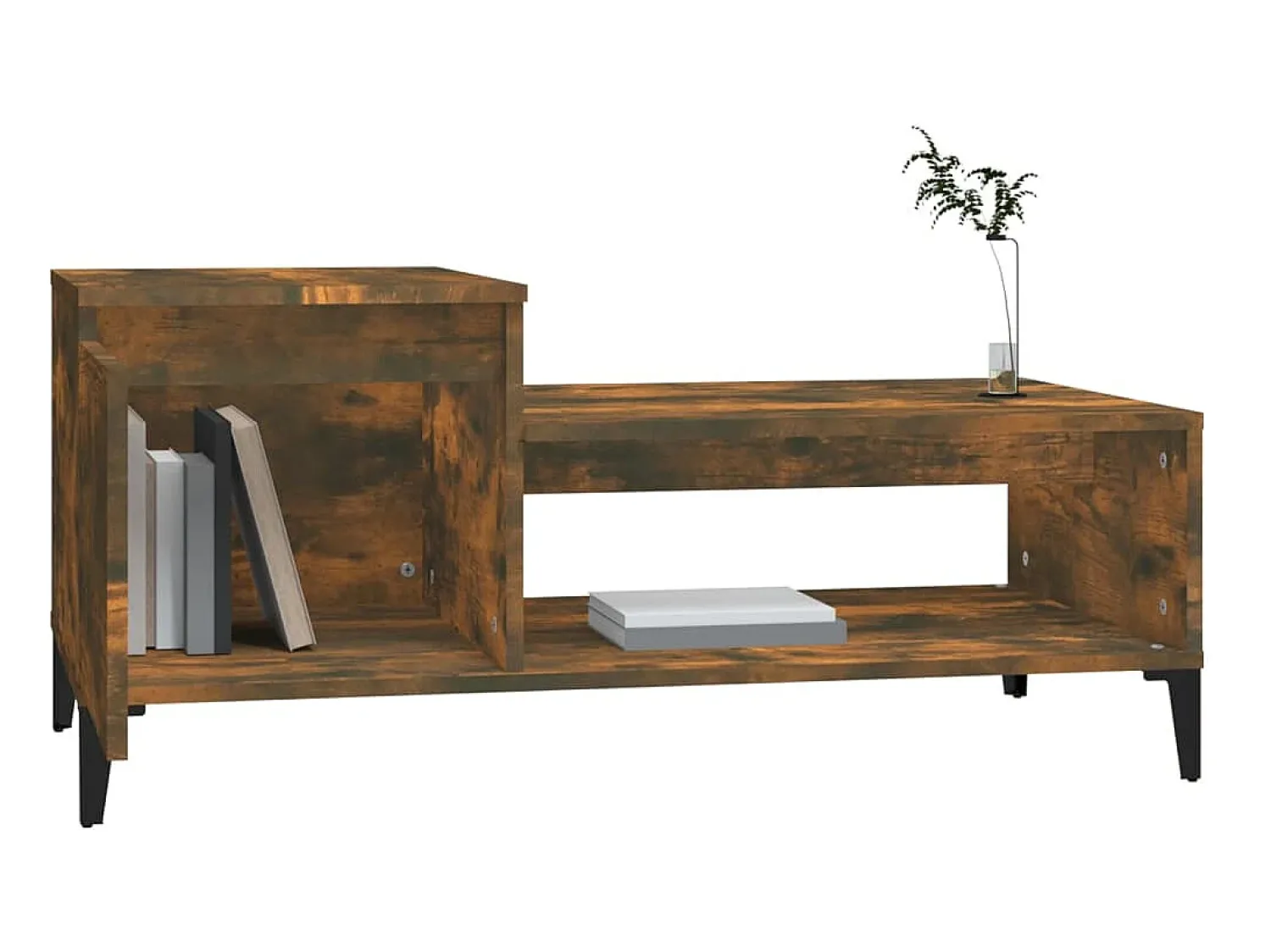 Mesa De Centro* Mesa de centro 100x50x45 cm derivados madeira carvalho fumado PT918355 Castanho