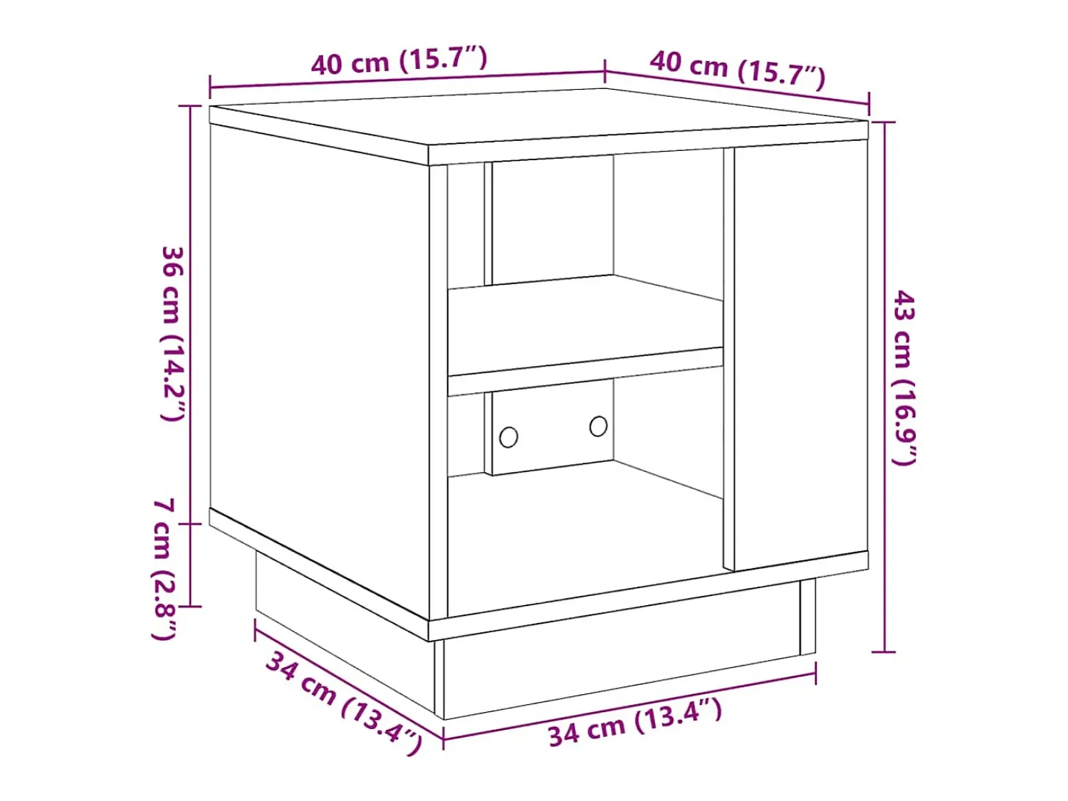 Mesa De Apoio|vidaxl Mesa de centro 40x40x43 cm derivados de madeira madeira velha Natural claro
