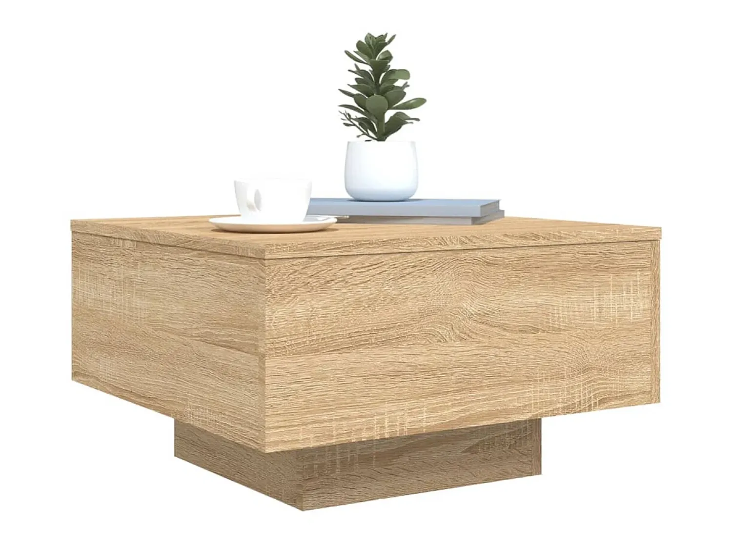 Mesa De Centro* Mesa de centro 55x55x31 cm derivados de madeira carvalho sonoma PT475983 Castanho