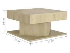 vidaxl Mesa de centro 57x57x30 cm derivados de madeira carvalho sonoma^ Mesa De Centro