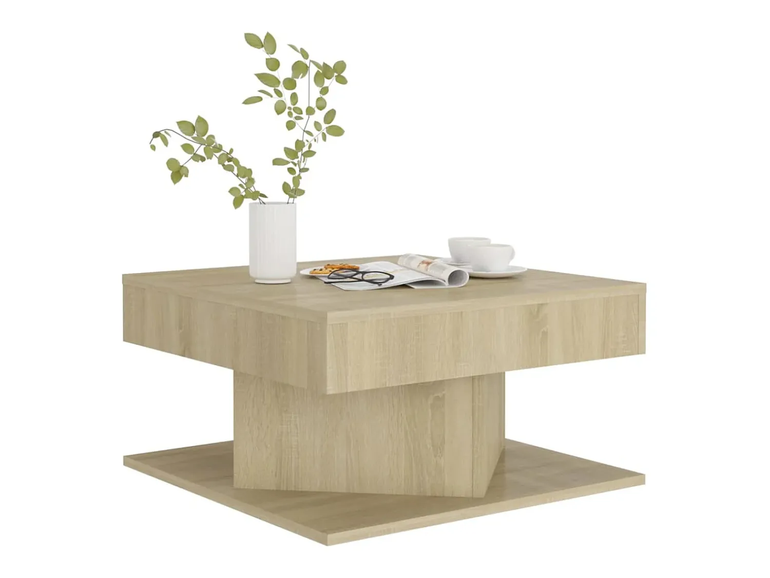 vidaxl Mesa de centro 57x57x30 cm derivados de madeira carvalho sonoma^ Mesa De Centro