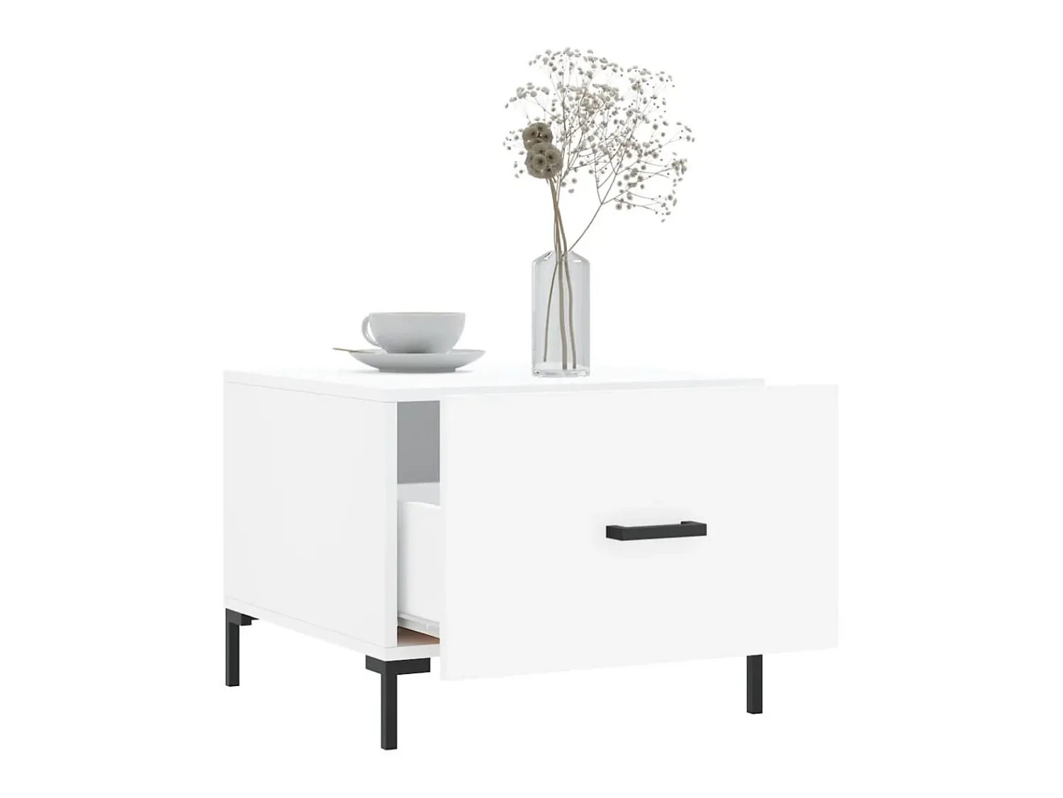 Mesa De Centro| Mesa de centro 50x50x40 cm derivados de madeira PT497674 Branco