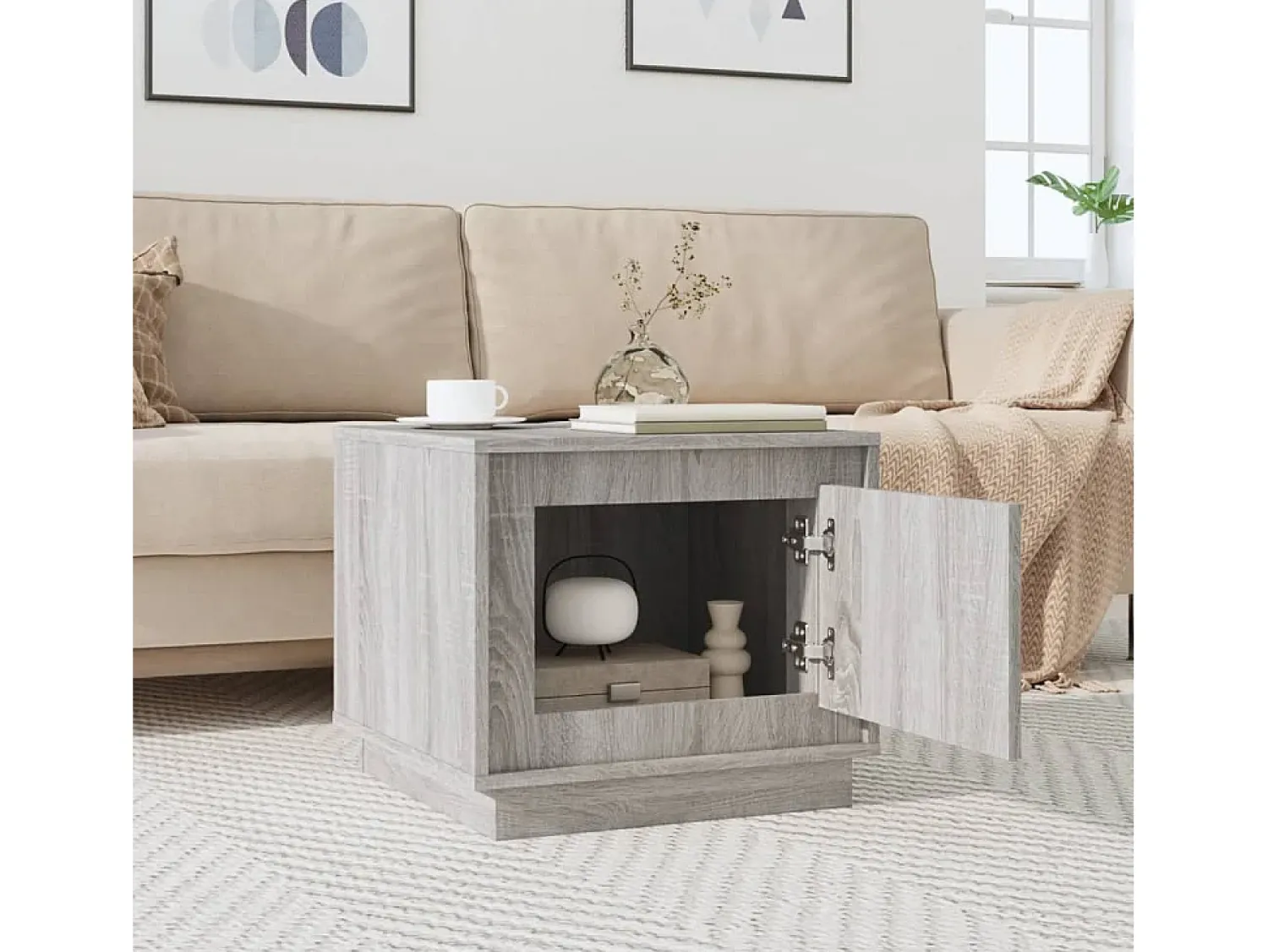 Online Mesa de centro 51x50x44 cm derivados de madeira sonoma PT165220 Cinzento