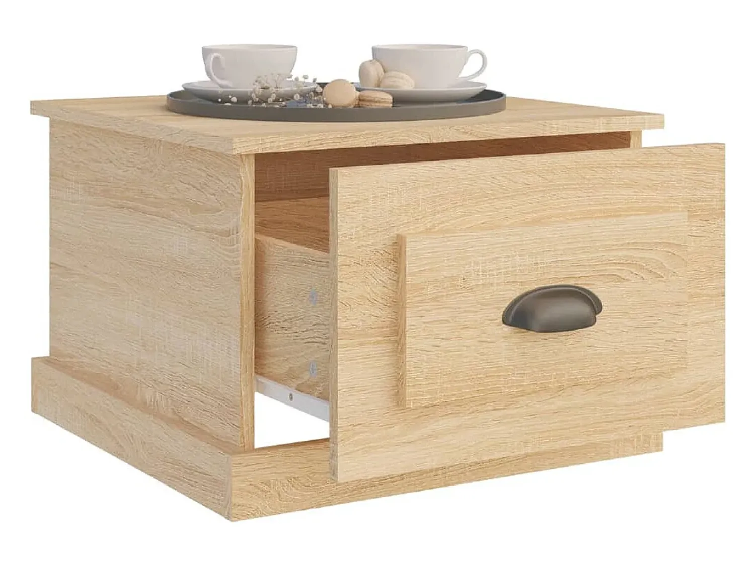 vidaxl Mesa de centro 50x50x35 cm derivados de madeira carvalho sonoma Natural claro
