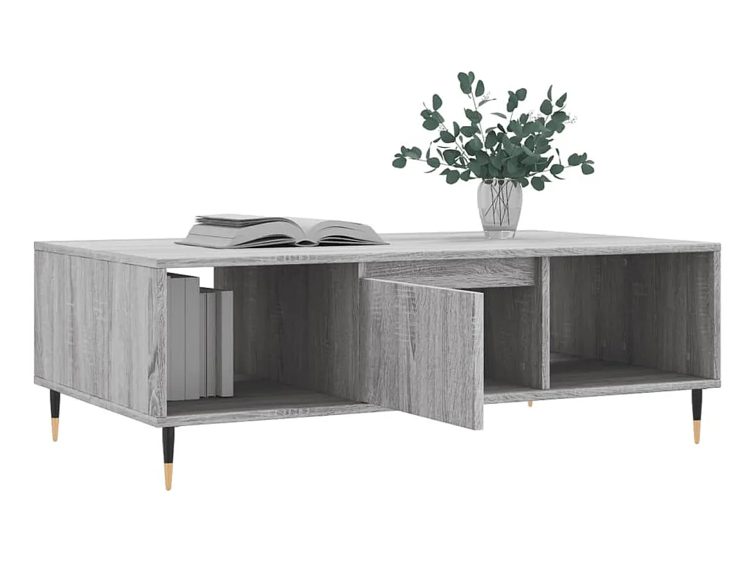 Mesa De Centro* Mesa de centro 104x60x35 cm derivados madeira sonoma PT637950 Cinzento