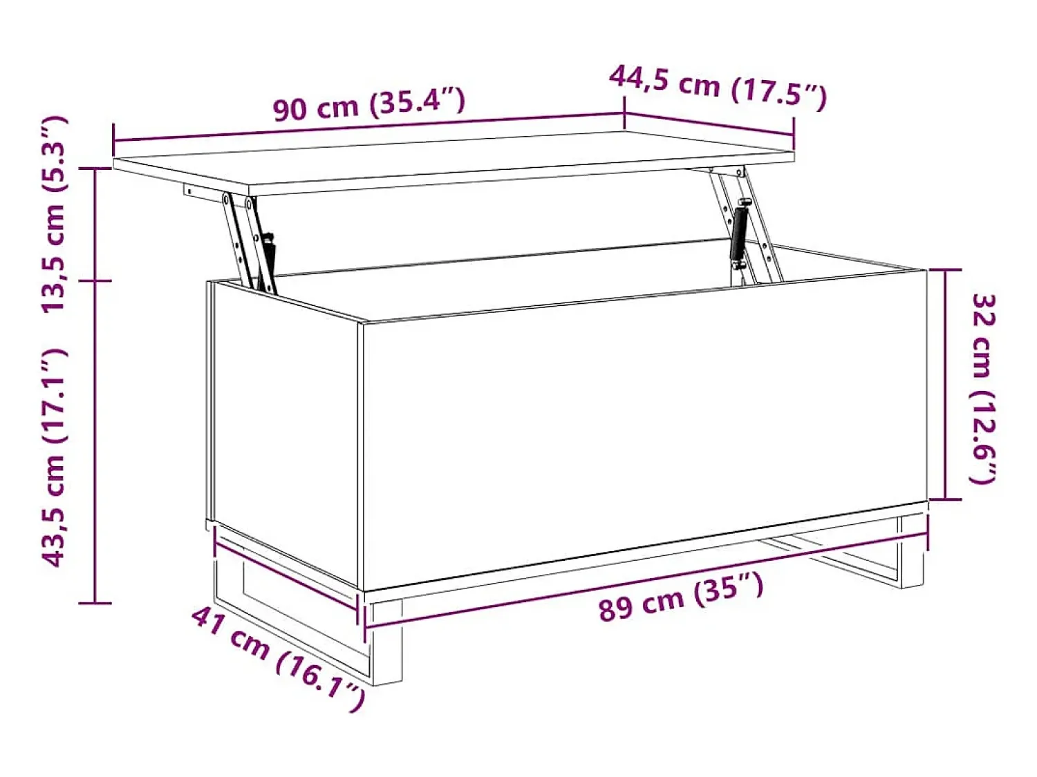 Mesa De Centro*vidaxl Mesa de centro 90x44,5x45 cm derivados de madeira Branco