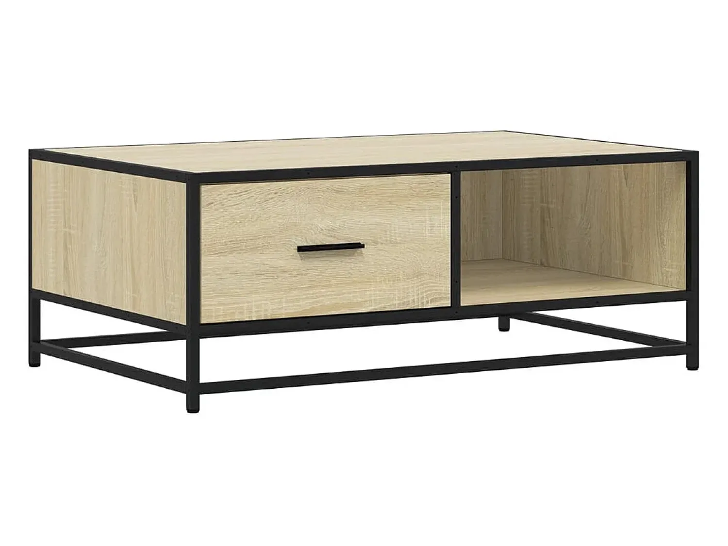Mesa De Centro*vidaxl Mesa de centro 90x57x35 cm deriv. madeira/metal carvalho sonoma Natural claro