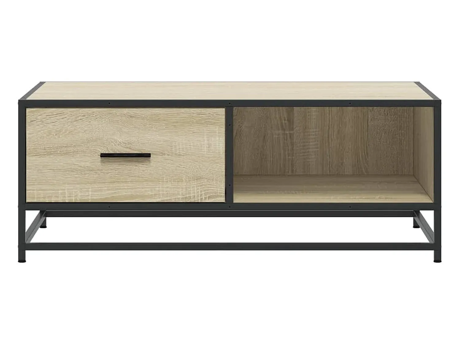 Mesa De Centro*vidaxl Mesa de centro 90x57x35 cm deriv. madeira/metal carvalho sonoma Natural claro